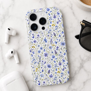 Blauw Geel Groen Waterverf Wilde Bloem Patronen iPhone 16 Pro Hoesje