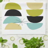 Blauw Geel Groen Zwart Geometrisch Scandinavisch Theedoek (Gevouwen)