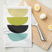 Blauw Geel Groen Zwart Geometrisch Scandinavisch Theedoek (Quarter Fold)