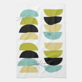 Blauw Geel Groen Zwart Geometrisch Scandinavisch Theedoek (Verticaal)