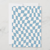 Blauw Geel Groovy Glimlach Geruit Retro Verjaardag Kaart (Achterkant)