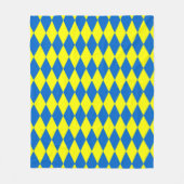 Blauw Geel Harlekijn Geruit Ontwerp Fleece Deken (Voorkant)