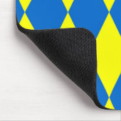 Blauw Geel Harlekijn Geruit Ontwerp  Muismat (Hoek)