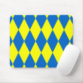 Blauw Geel Harlekijn Geruit Ontwerp  Muismat (Met muis)
