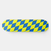Blauw Geel Harlekijn Geruit Ontwerp Persoonlijk Skateboard (Horizontaal)