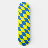 Blauw Geel Harlekijn Geruit Ontwerp Persoonlijk Skateboard (Voorkant)