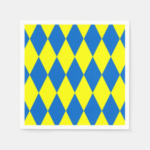 Blauw Geel Harlekijn Geruit Ontwerp  Servet