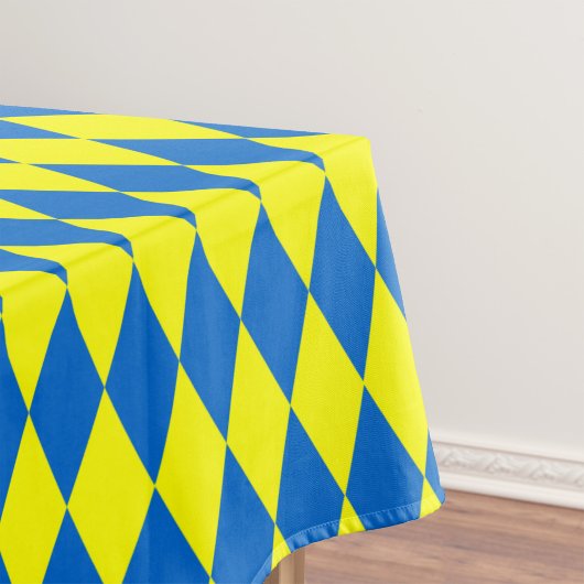 Blauw Geel Harlekijn Geruit Ontwerp Tafelkleed