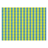 Blauw Geel Harlekijn Geruit Ontwerp Tafelkleed (Voorkant (Horizontaal))