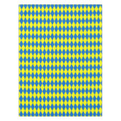 Blauw Geel Harlekijn Geruit Ontwerp Tafelkleed (Voorkant)