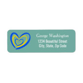 Blauw - Geel hart Oekraïne geïnspireerd door Vrede Etiket (Voorkant)