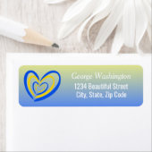 Blauw Geel Hart Vrede Anti Oorlog Oekraïne geïnspi Etiket (Insitu)