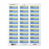 Blauw Geel Hart Vrede Anti Oorlog Oekraïne geïnspi Etiket (Full Sheet)