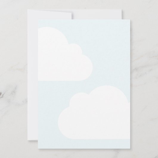 Blauw Geel Hier komt de Son Boy Baby shower Kaart (Achterkant)