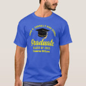 Blauw Geel High School Afstuderen Aangepast Afstud T-shirt (Voorkant)