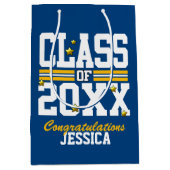 Blauw|Geel jaar Medium Cadeauzakje (Voorkant)