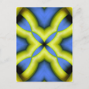 Blauw Geel Kaleidoscoop Ontwerp Briefkaart