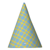 Blauw Geel Karo Patroon Feesthoedjes (Rechts)