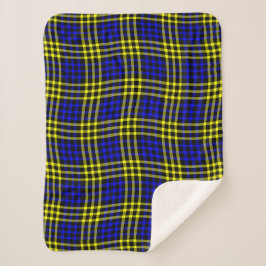 Blauw Geel Karo Schaakbord Naadloos Patroon Sherpa Deken