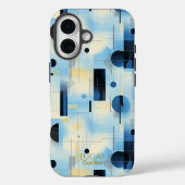 Blauw & Geel Koele Geometrische Kunst Telefoonhoes Case-Mate iPhone Case (Achterkant)