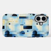 Blauw & Geel Koele Geometrische Kunst Telefoonhoes Case-Mate iPhone Case (Achterkant (horizontaal))