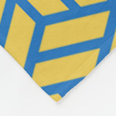 Blauw Geel Kubus Hexagon Geometrisch 3D Patroon Fleece Deken (Hoek)