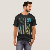 Blauw Geel Kunstleraar T-shirt (Voorkant volledig)