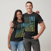 Blauw Geel Kunstleraar T-shirt (Unisex)