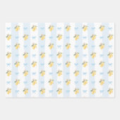 Blauw Geel Lemon Wrapping Paper Blad Set van 3 (Voorkant 3)
