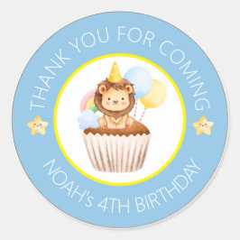 Blauw Geel Lief Waterverf Kinderverjaardag Sticker