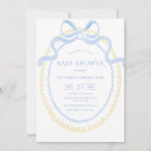 Blauw & Geel lint Baby shower Kaart (Voorkant)