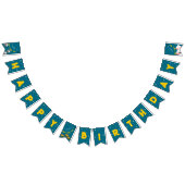 Blauw & Geel Magisch Gelukkige Verjaardag Vlaggetjes (Alle)