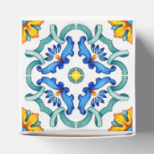 Blauw geel Majolica tegels Mediterraan gebruik Bedankdoosjes (Bovenkant)