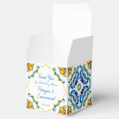 Blauw geel Majolica tegels Mediterraan gebruik Bedankdoosjes (Geopend)