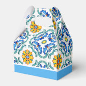 Blauw geel Majolica tegels Mediterraan gebruik Bedankdoosjes (Achterkant)