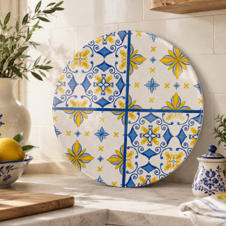 Blauw Geel Mediterraan Tegel Keuken Snijplank