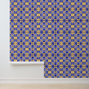 Blauw Geel Mediterraan Tegel Wand Stickers
