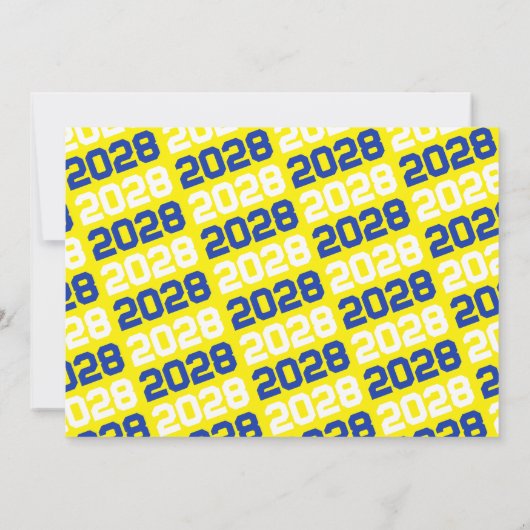 Blauw & Geel Modern Afstuderen Fotouitnodiging Kaart (Achterkant)