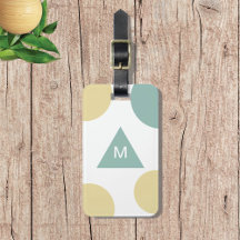 Blauw Geel Modern Geometrisch Monogram