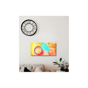 Blauw Geel Modern Gespannen Canvasprint Muurkunst Canvas Afdruk