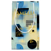 Blauw & Geel Moderne Geometrische Serenity Art Klein Cadeauzakje (Voorkant)