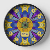 Blauw & geel Mosaic Modern Roman look & Initialen (Voorkant)