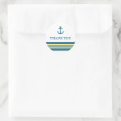 Blauw Geel Nautisch Anker Dank u Stickers (Tas)