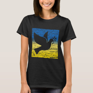 Blauw Geel Oekraïense Vlag Duif Oekraïense Vredesd T-shirt
