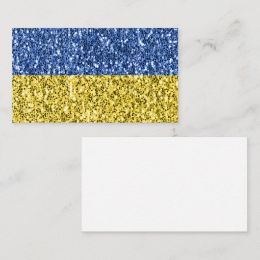 Blauw geel Oekraïense vlag glitters nep vonken Visitekaartje (Voorkant / Achterkant)