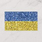 Blauw geel Oekraïense vlag glitters nep vonken Visitekaartje (Voorkant)