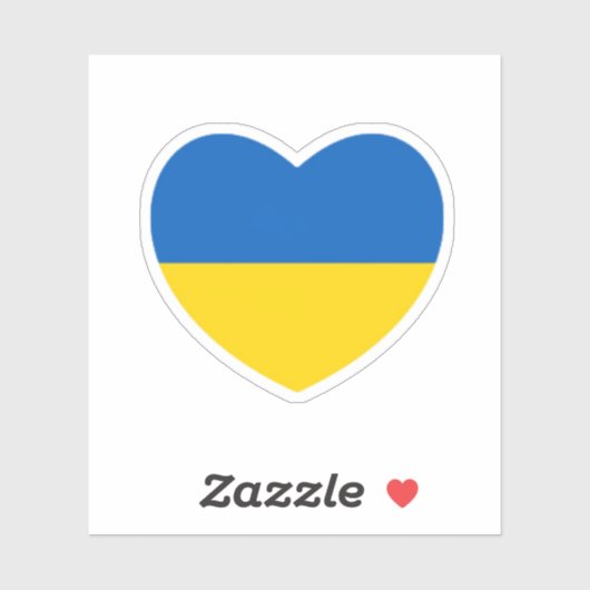 Blauw Geel Oekraïne Hart Steun Sticker (Vel)