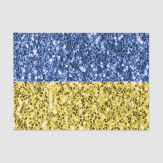 Blauw geel Oekraïne vlag glitters nep glitters Tissuepapier (Voorkant)
