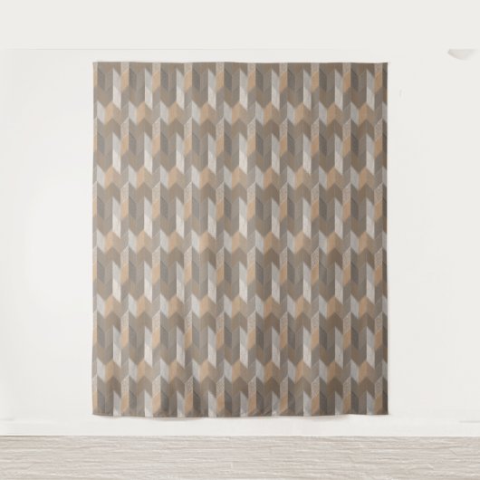 Blauw, geel, olijf Chevron. Wandkleed (Voorkant)