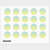 Blauw & Geel Ombre Ronde Sticker (Vel)
